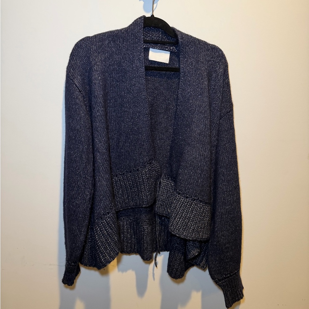 Merlette‎ Women's Blue Open-Front Sweater